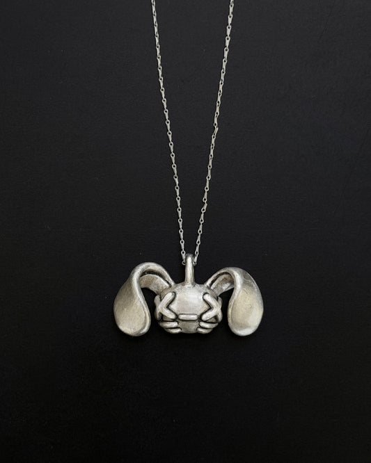 Zombie Bunny Silver Pendant