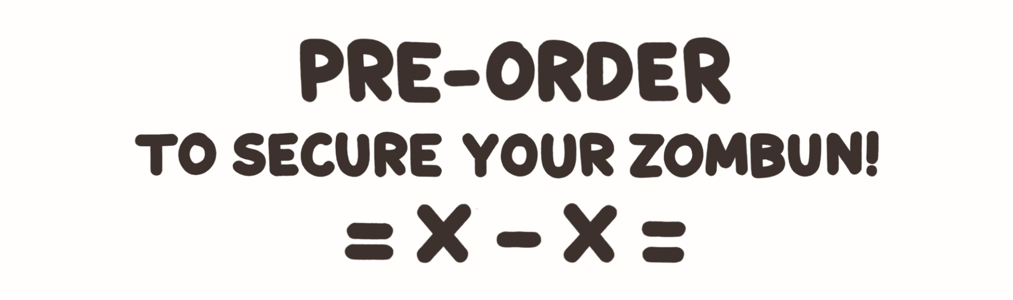 Text: pre-order to secure a 'Zombun' Plushie Backpack on a white background.